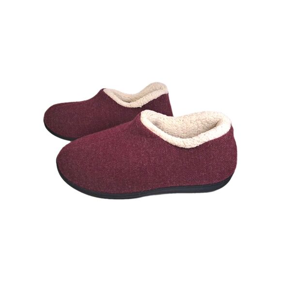 Ultra Ideas Womens Bootie Slippers Memory Foam Burgundy Size 9 Sherpa Lining EUC - Picture 5 of 7